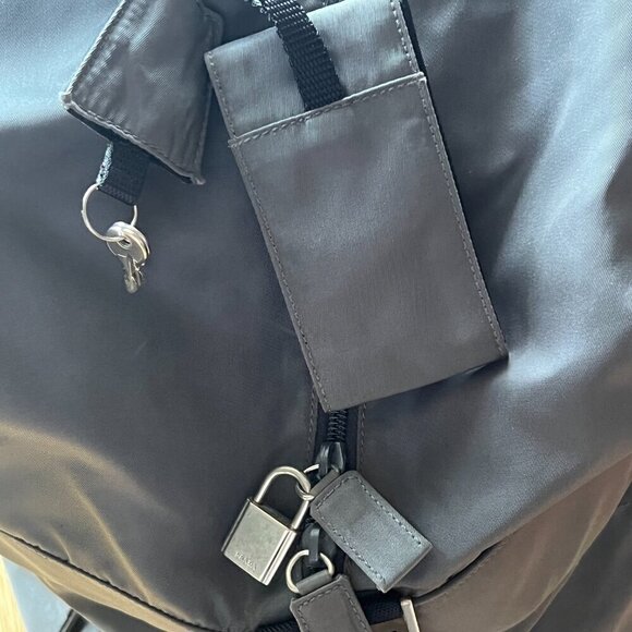 PRADA Mens Tessuto Travel Gym Weekend Duffle Boston Bag Grey - Picture 7 of 16